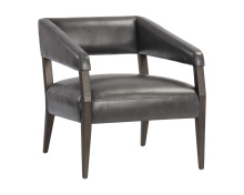 Sunpan 110530 - Carlyle Lounge Chair - Brentwood Charcoal Leather